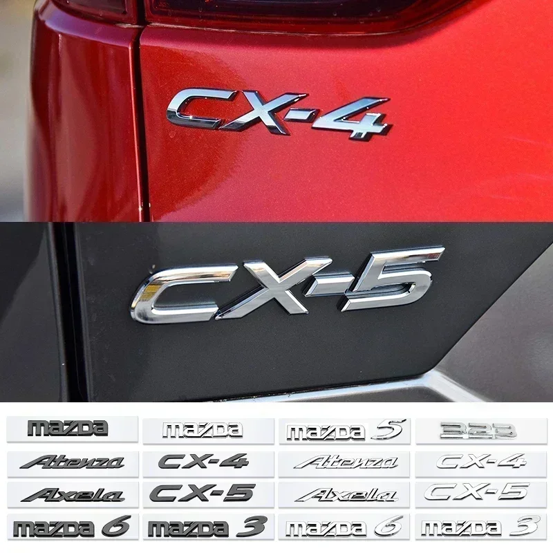 1pcs 3D ABS car logo Letters Trunk Emblem Symbols Badge Sticker for mazda 3 5 6 Atenza Axela CX-4 CX-5 323 M3 M6 Accessories