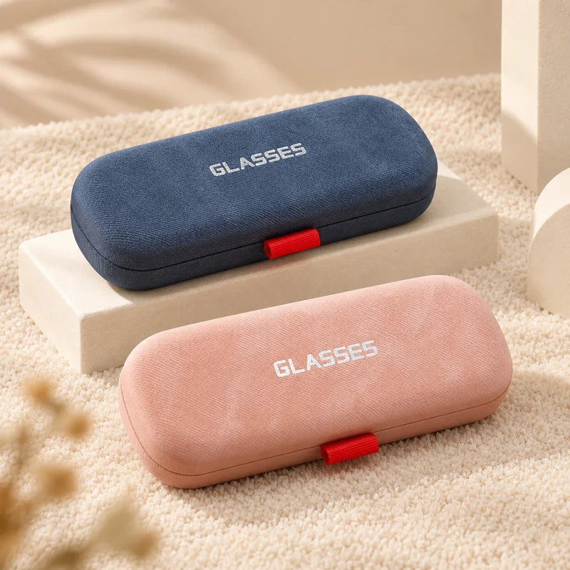 1pc Soft Fabric Hard Shell Glasses Case with GLASSES Letter Print Portable Eyeglass Storage Box for Men Women Daily Travel Use