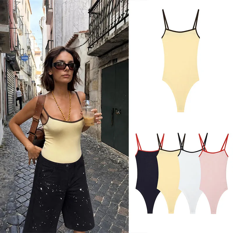 Guobioziy Women's Jumpsuit 2026 Summer New Arrival, Solid Color Strap Design Stylish European＆American Casual Look Elegant