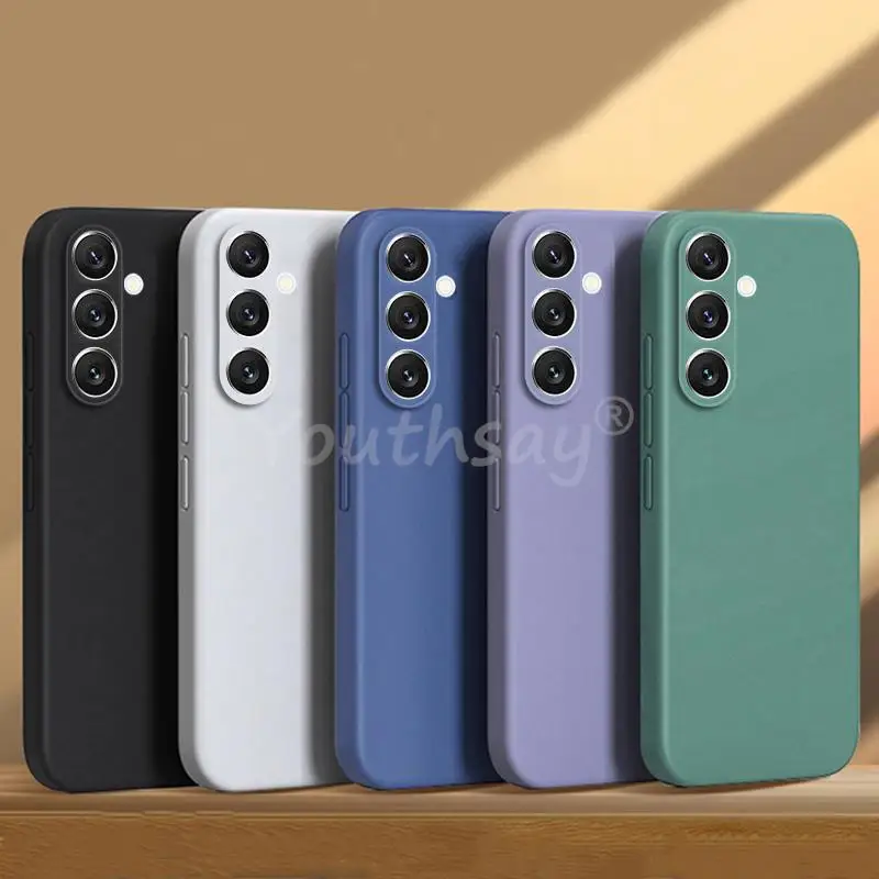 For Samsung Galaxy A54 Case Samsung A55 A25 A15 A05 A05S A14 A04S A04E A24 A34 A54 M54 Cover Silicone Plain Protect Rubber Cover