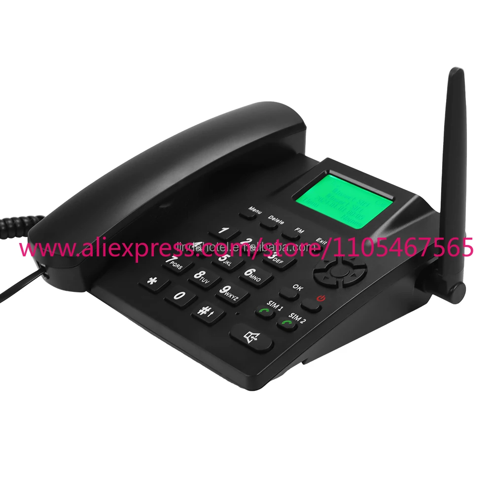 1PCS sim card landline phone digital desktop fixed end point retro phone wired black office