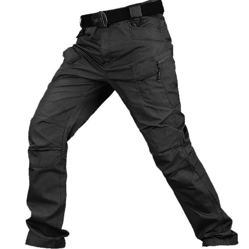 Men Tactical Work Pants, Multi Pocket Wear Resistant Outdoor Hiking Trousers for Factory Working