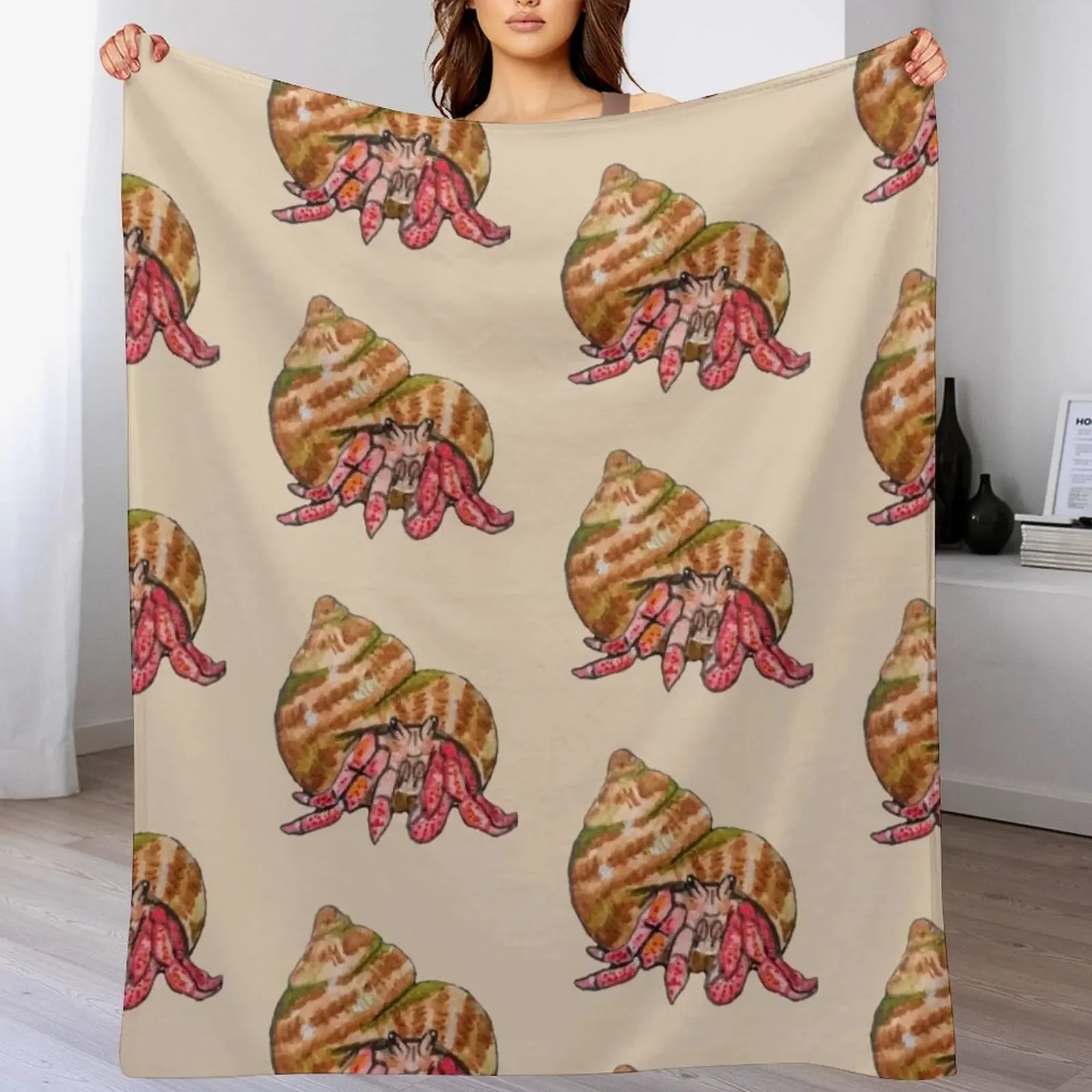 Hermit the Crab Throw Blanket Tourist Personalized Gift Flannel Blankets