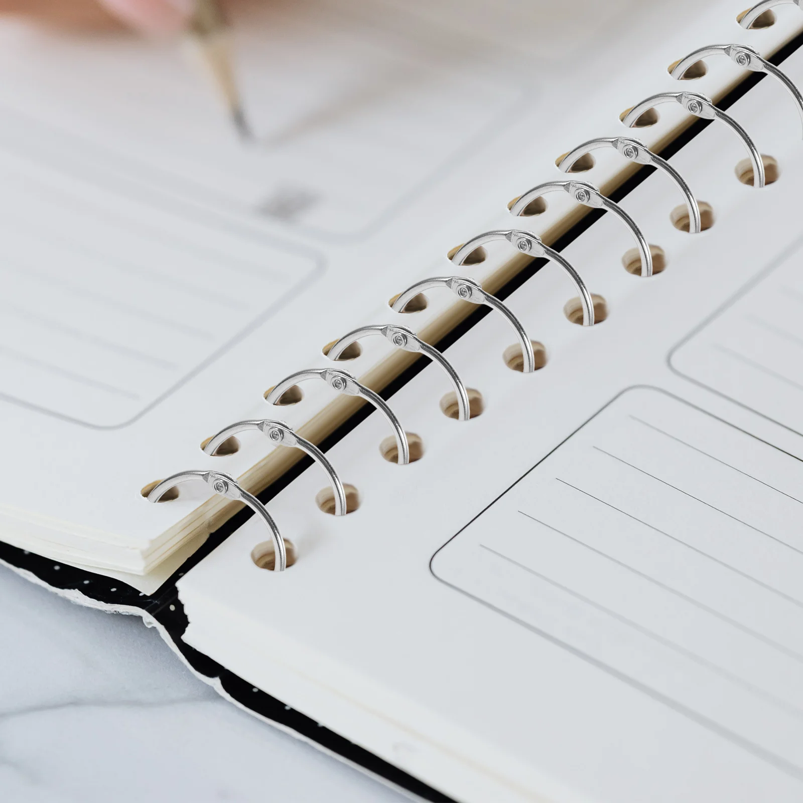 50 Pcs Loose-leaf Buckle Binder Rings for Note Book Black Gift Card Flash Metal Key Chain