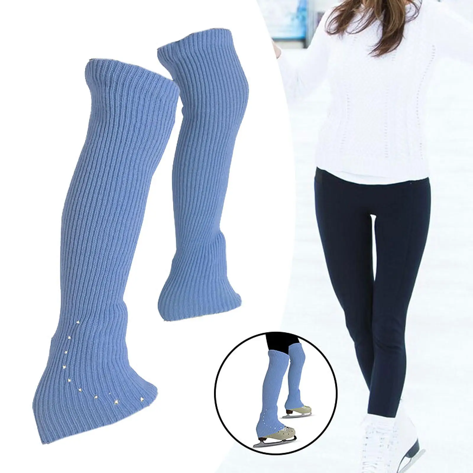 لوازم تدفئة الساق للتزلج، أزياء مريحة فوق الركبة، متماسكة طويلة