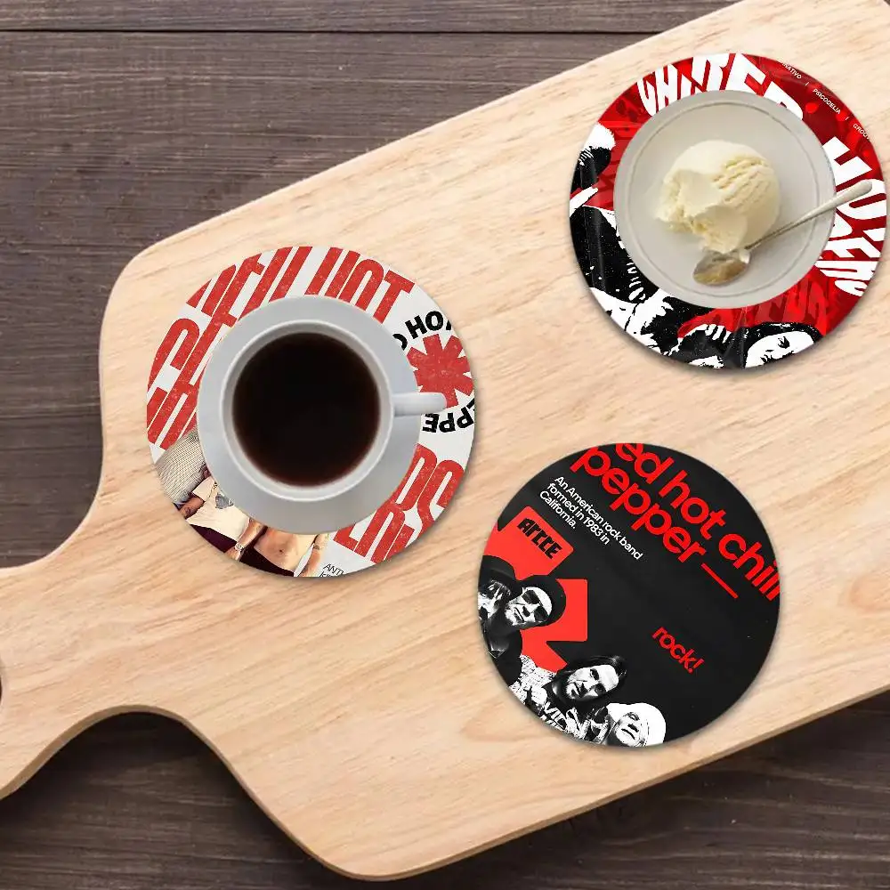 Funk Rock Band Red Hot Chili Peppers Wooden Coaster Heat-Resistant Drink Mats with Non-Slip Base, Perfect Gift Idea