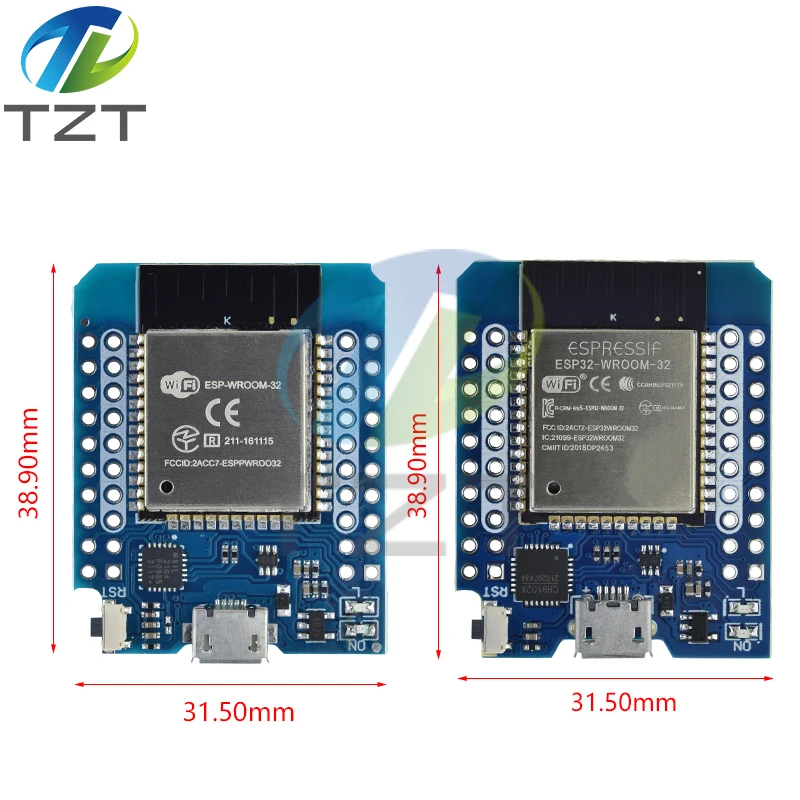 For Wemos Mini D1 ESP8266 ESP32 ESP-32S WIFI Bluetooth CP2104 Development Board Module For Arduino With Pins