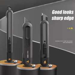 Snap-off Utility Knife Retractable Box Cutters 9mm 18mm High Carbon Steel Blades Auto Lock, for Office Supplies Stationery