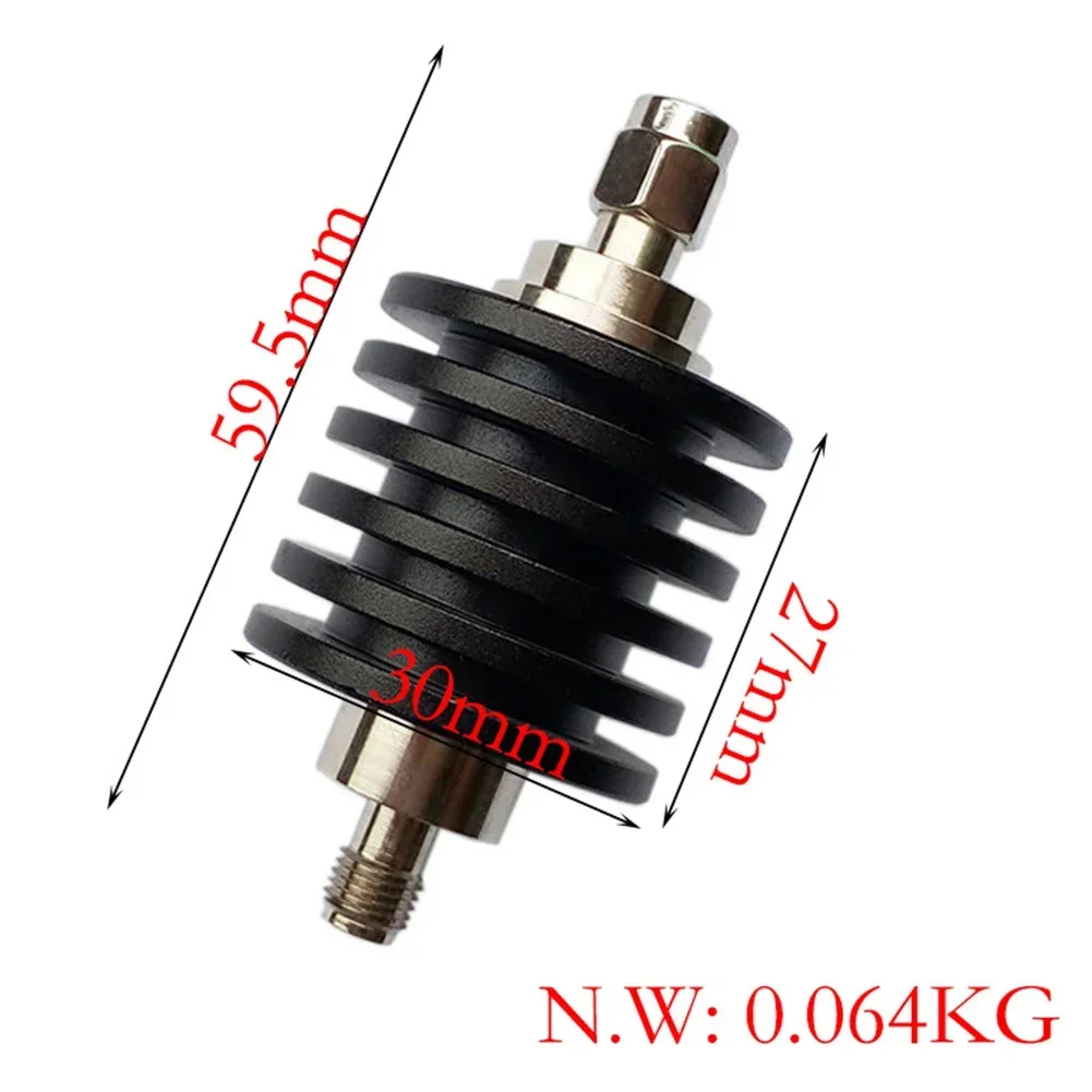 10W SMA Attenuator 1dB 3dB 5dB 10dB 15dB 20dB 30dB 40dB RF Coaxial Fixed Attenuator 50 Ohm DC-3GHz Accessories