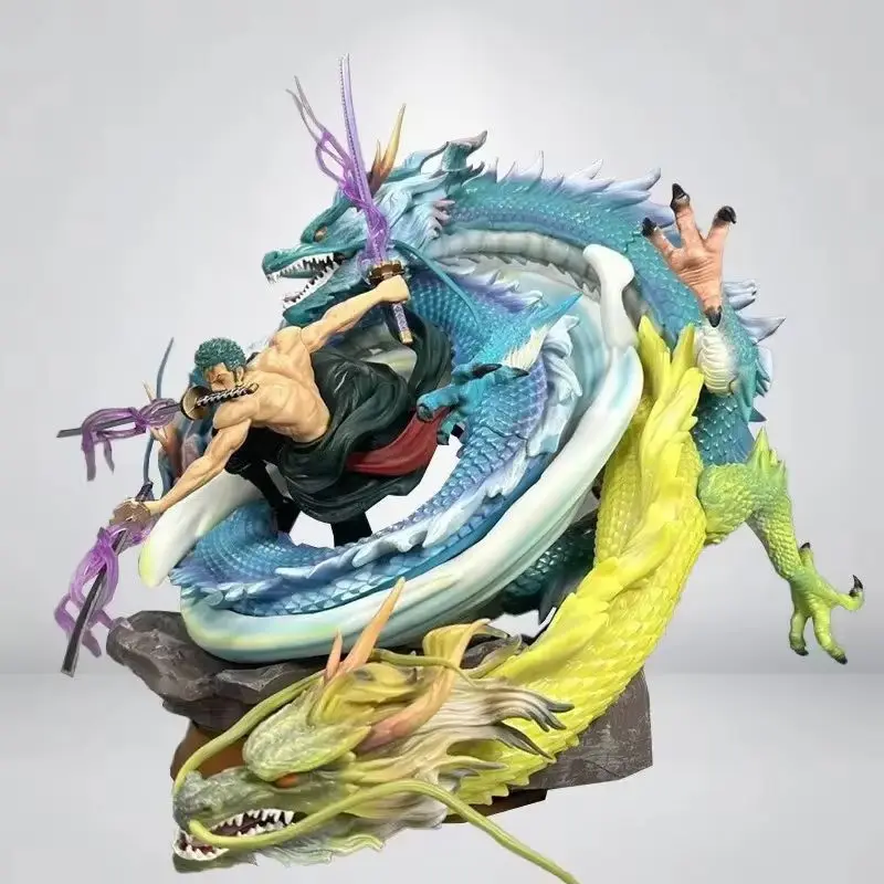 Figura de acción de One Piece Roronoa Zoro, estatua modelo de Anime de tres dragones, colgante de decoración de escritorio, regalo Ideal para niños coleccionable