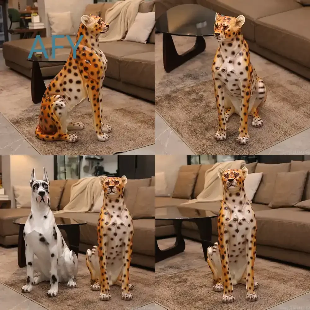 Light Luxury Animal Floor Ornaments for Living Room Home Decor for Holiday Gifts Resin Sculpture Simple Creative Decoration