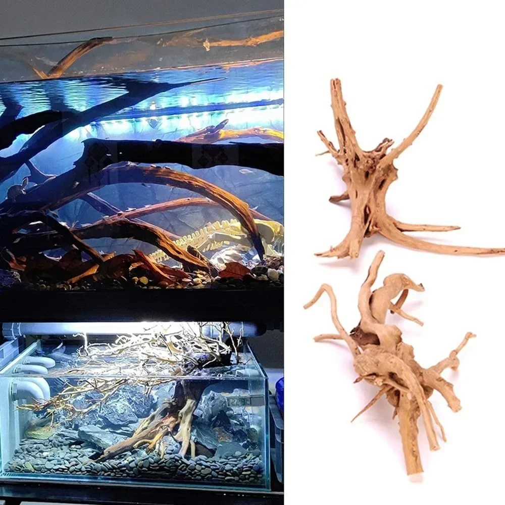 Decorazione serbatoio di pesce in legno naturale piccolo Habitat radici Driftwood scenario ornamenti decorativi acquario paesaggio radici dell\'albero