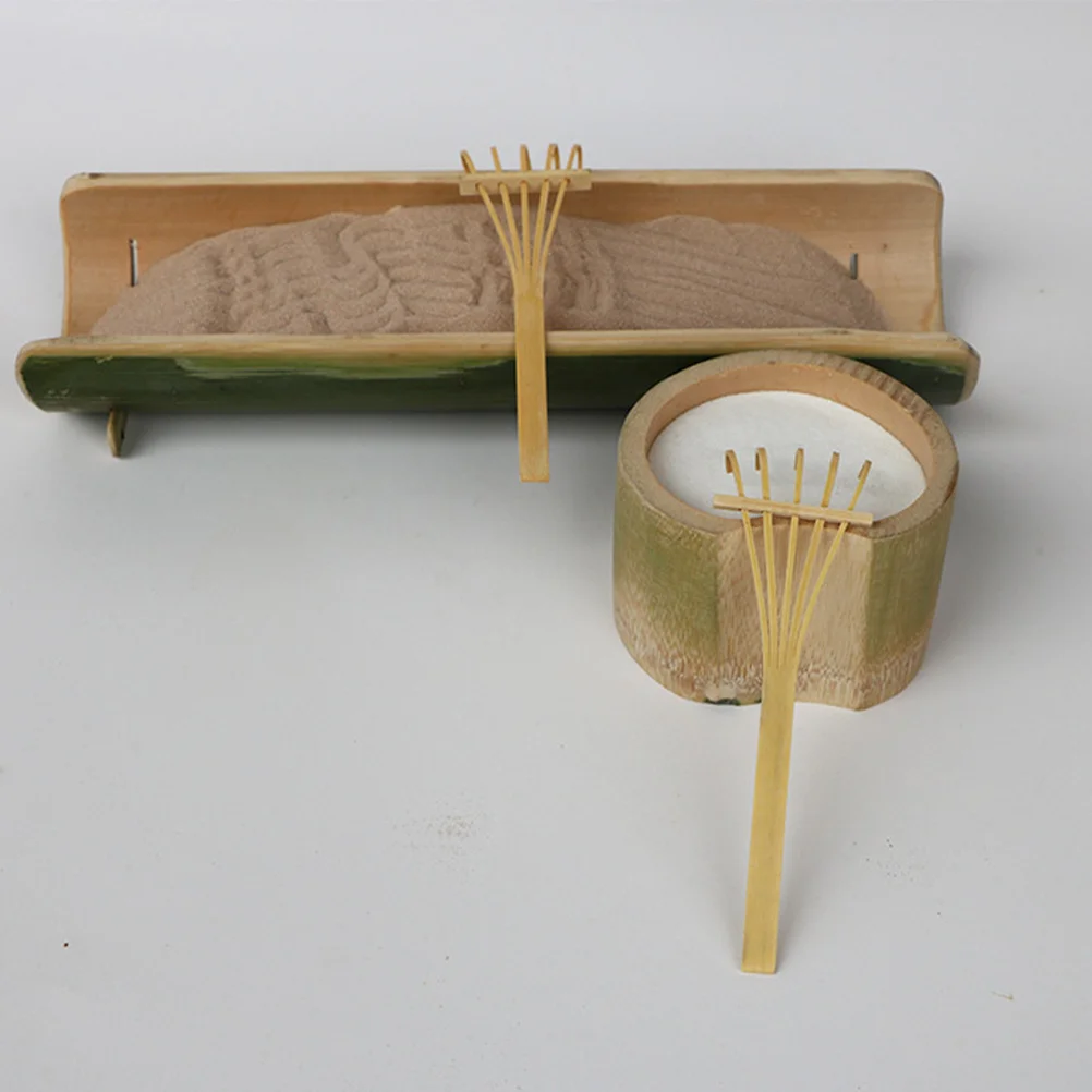 

12Pcs Mini Wood Garden Rakes Set for Sandbox Arrangement Decorative Landscape Tools Meditation Desk Accessories