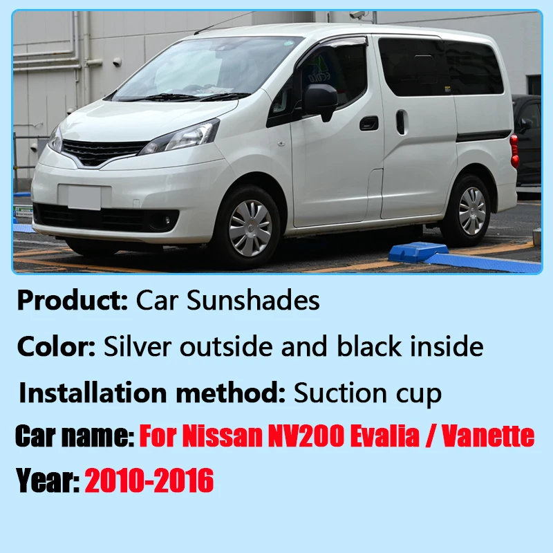 Visors For Nissan NV200 Evalia Vanette 2010-2016 Full Privacy Window Windshield Curtain Anti-UV Windows Covers Auto Accessories