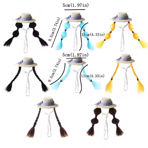 Funny Parrot Sun Hat Adjustable Breathable Double Braids Hat with Elastic Strap Lightweight Bird Wig Cap Party