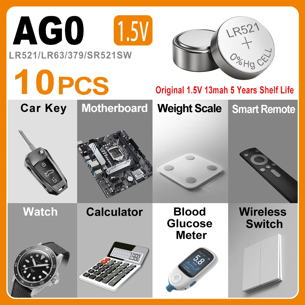 10Pcs AG4 Battery A…