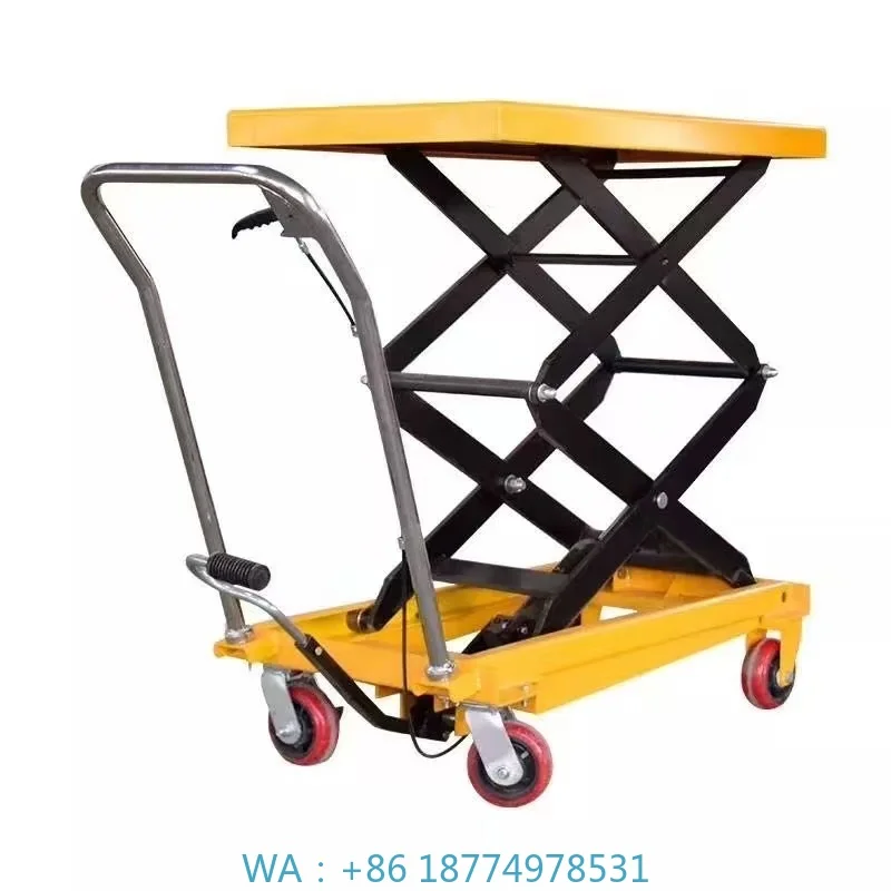 

Separate Oil Cylinder 500kg Scissor Lift Table1.5m Height Lifting Portable Hydraulic Hand Lifting Trolley