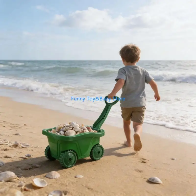 معدات البستنة للأطفال مجموعة ألعاب للهواء الطلق عربة سحب لحديقة الشاطئ وساحة لعب الثلج هدية تعليمية من 2 إلى 4 C90B
