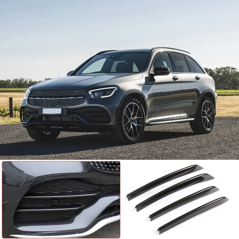 

For Mercedes Benz GLC X253 20-21 Car Front Bumper Fog Lights Eyelid Eyebrow Outer Garnish Molding Cover Trim ABS car Accessories