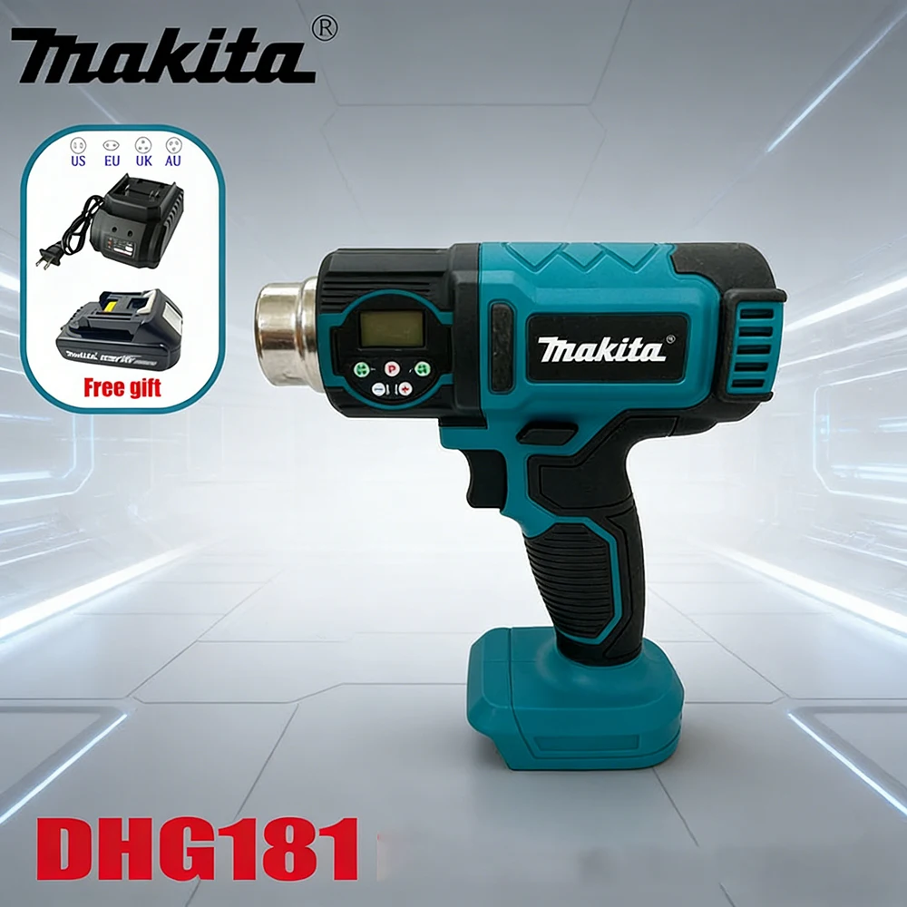 

DHG181Makita 18V Hot Air Baking Gun Tools Cordless Heat Gun Air Dryer For Soldering Max 550°C Shrink Film Wireless Rechargeable
