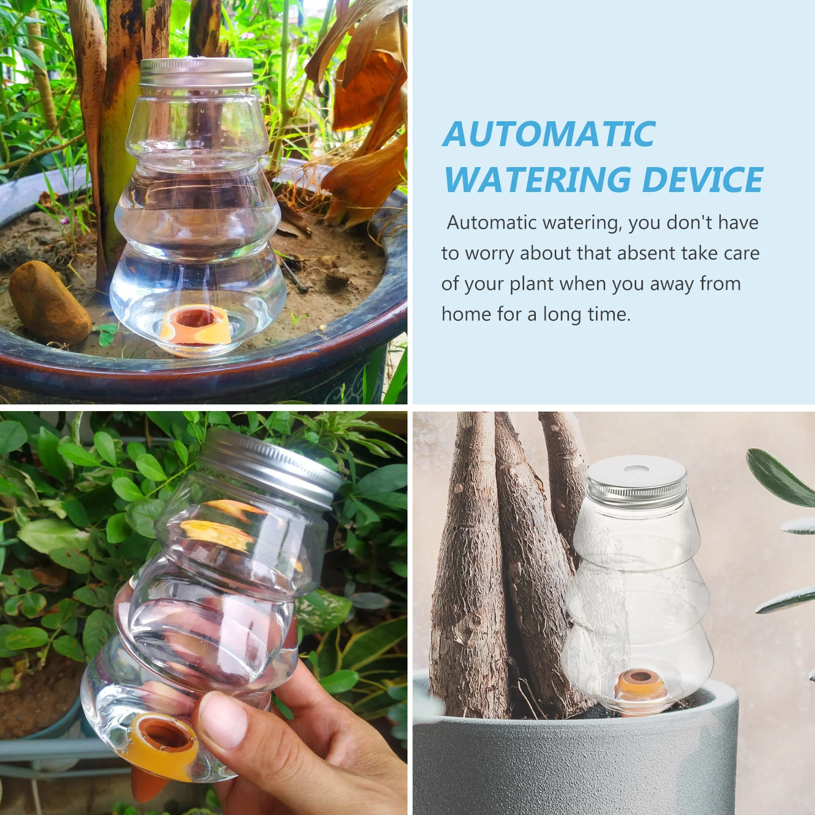 

2pcs Automatic Plant Waterer Christmas Tree Shape Self Spikes For Indoor Outdoor Garden System Tools