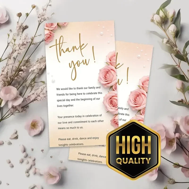 100pcs Wedding Thank-you Cards, Made of High-quality Cardboard Material, As Wedding or Anniversary Gift Cardboard