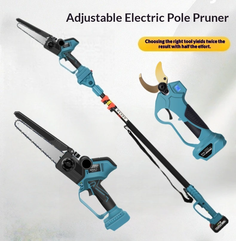 8-Inch Electric Saw 6.5cm Pruning Shears 2.5m Telescopic Pole Motosierra Electrica Batería Gisam Piła Łancuchowa 전동전지가위와톱세트 고지가위