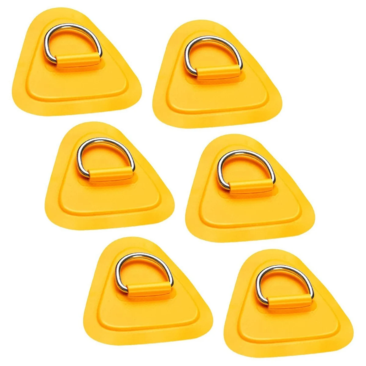 6Pack D-Ring Patch for Inflatable Boat Kayak Dinghy SUPs D-Ring PVC Patch Kajak Rafting Akcesoria Żółty