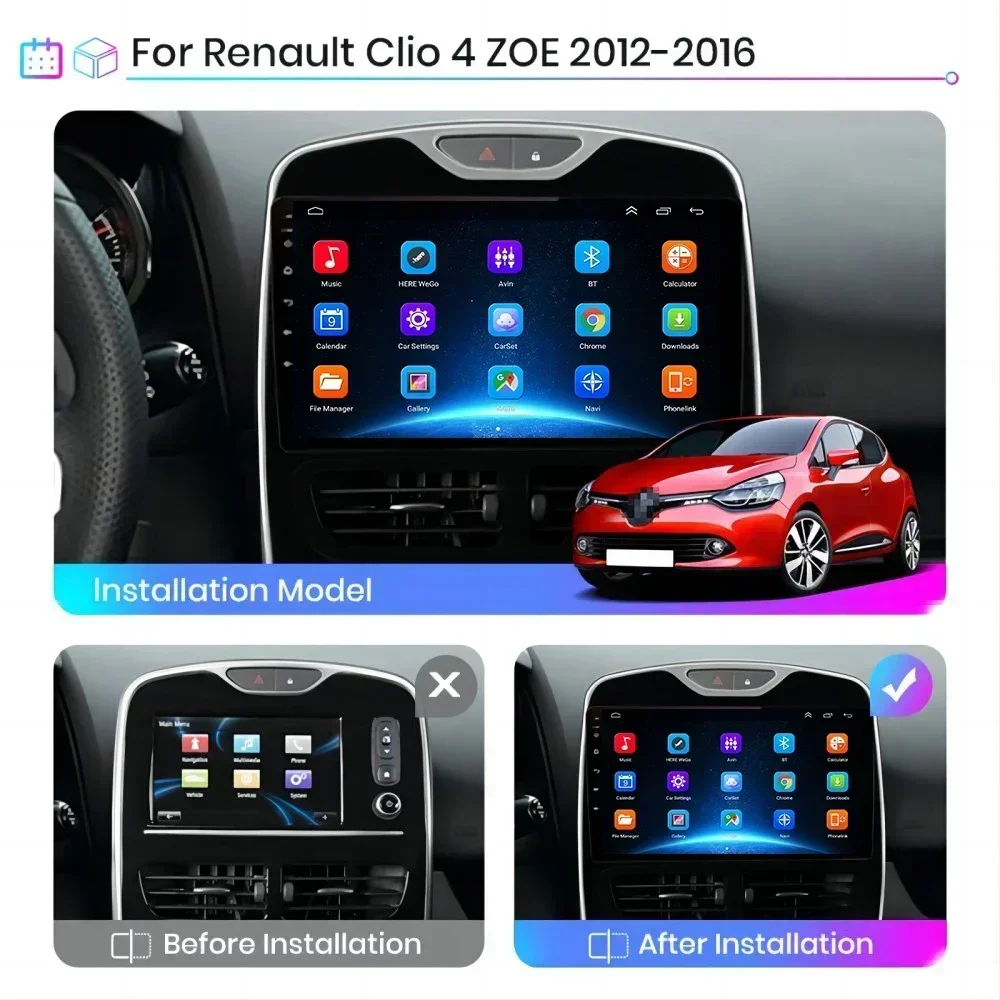 For Renault Clio 3 4 2012 - 2018 Android 13 Car Radio Auto Multimedia Player Stereo Audio Video GPS Navigation DSP Carplay WiFi