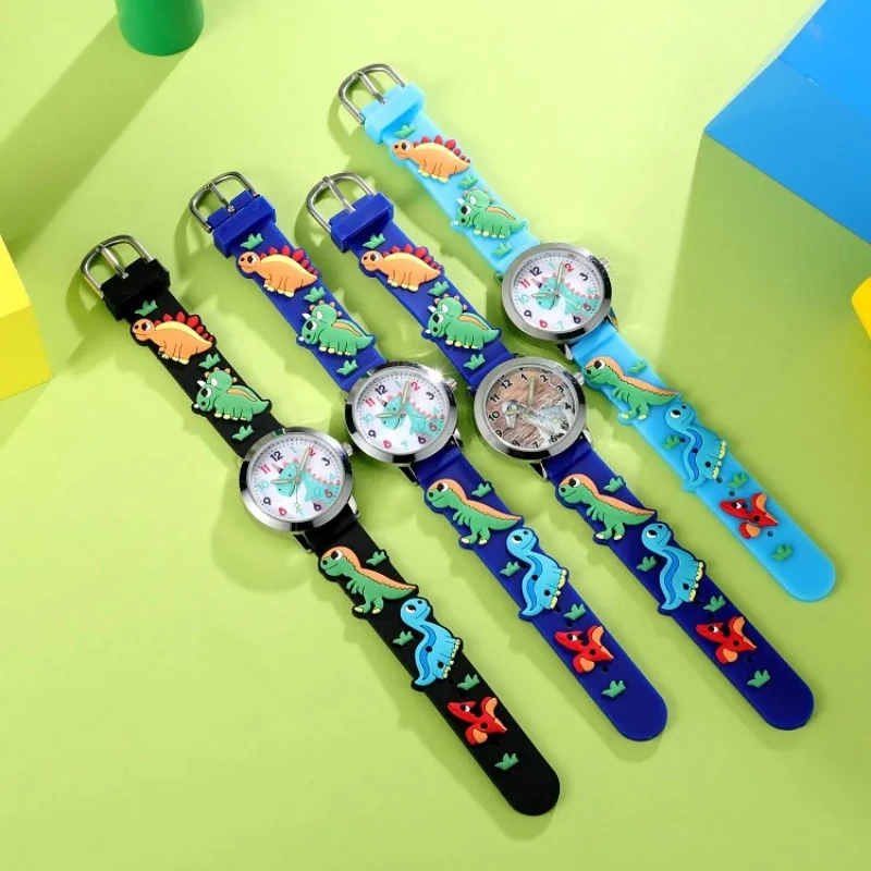 Children Cartoon Dinosaur Watches Silicone Waterproof Quartz Wristwatch Birthday Gift Kid Girl Boy Study Time Watch Reloj Montre