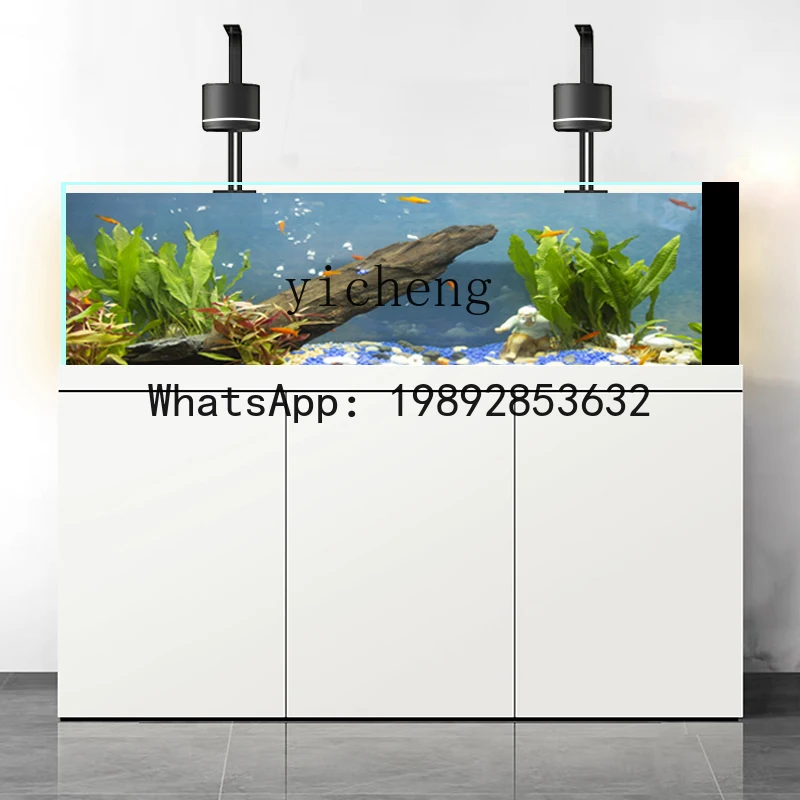 fish tank aquarium bottom filter living room ultra-white glass Lanshou stream tank bag back side overflow ecological sea tank