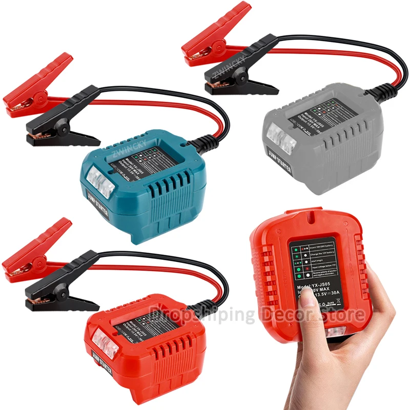 Car Jump Starting Adapter For Makita/Dewal/Milwaukee/Bosch 18V Lithium Battery Car Battery Igniter Automotive Jump Starter