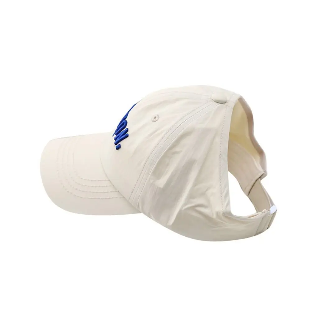 Korean Style Half Empty Top Hat Letter Embroidery Quick-dry Summer Sunhat No Top Beach Hat Anti-UV Sun Hat Children's Visor Hat