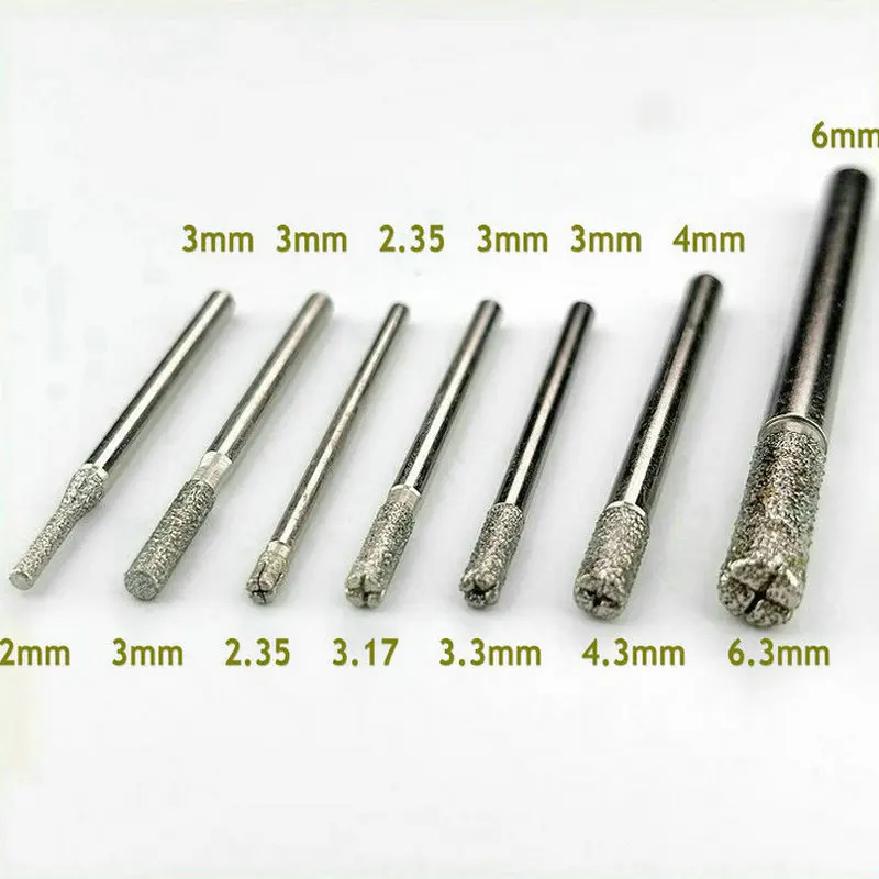 

2-6mm CNC Diamond Burr Set Milling Cutter Rotary Head Drilling Router Bit Punch Engraving Needle Profile Grinding Tool for Drill