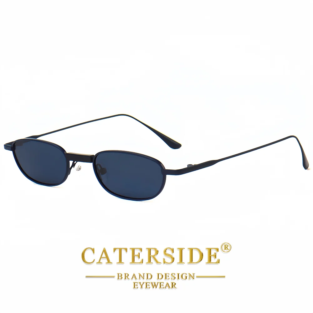 CATERSIDE Herren Hip-Hop-Sonnenbrille, Premium-Metall, kleiner Rahmen, Damen-Reise-, Business-, Party-, Urlaubsgeschenk, Dekorative Brille, UV400 – Detail 6