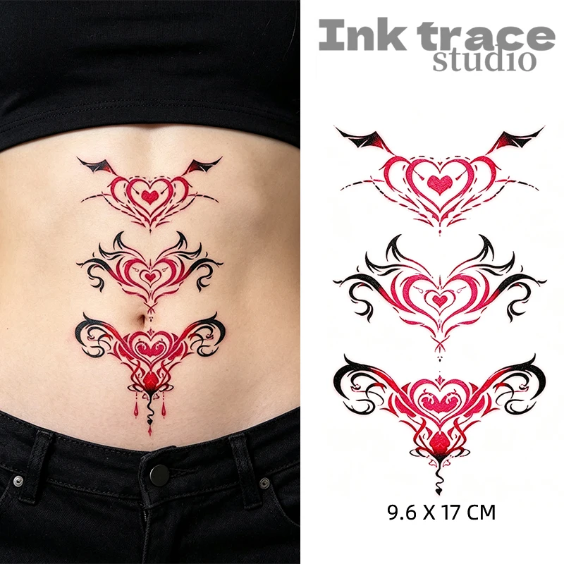 Waterproof Temporary Tattoo 'Tattoo Sex' Wing Design for Men & Women Fake Flash Tattoo Stick-On for Leg Arm Back - Sexy Body Art
