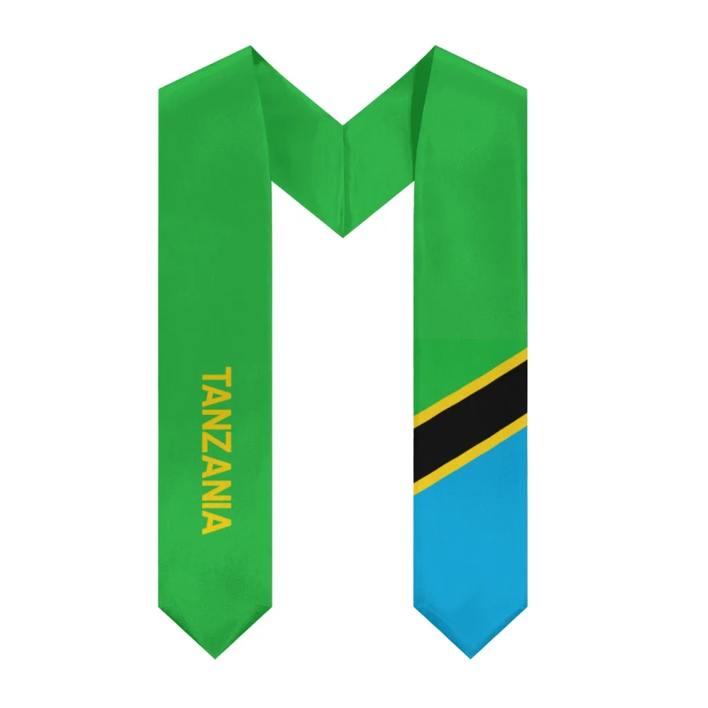 Customization More Design Graduation Shawl Tanzania Flag & United States Flag Stole Sash Honor Study Aboard International Studen