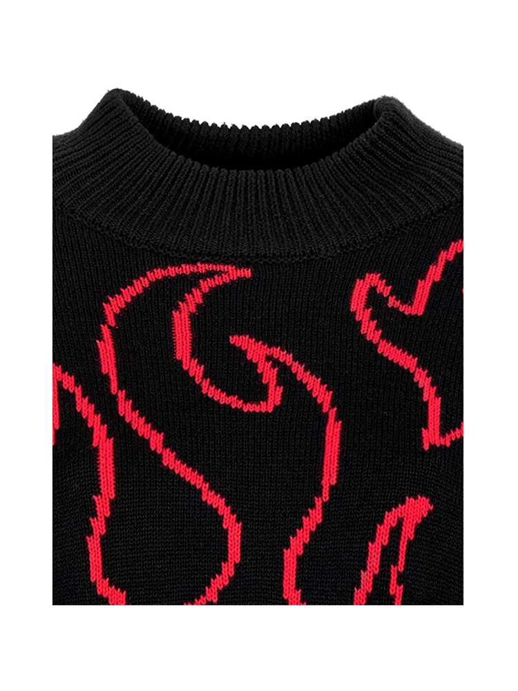 Autumn and winter 2023 oversized women\'s street fashion sweater Gothic retro aesthetic round neck pullover y2k Harajuku clothing