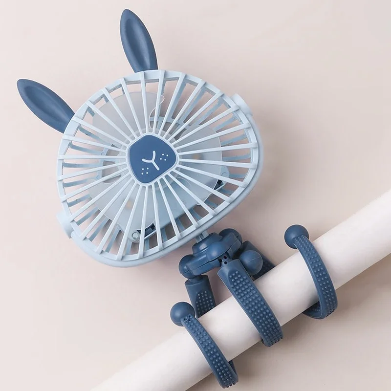 

1PCS Cute Cartoons Octopus Portable USB Fans Handheld Baby Stroller Bracket Silent Fan Mini Stand Fans