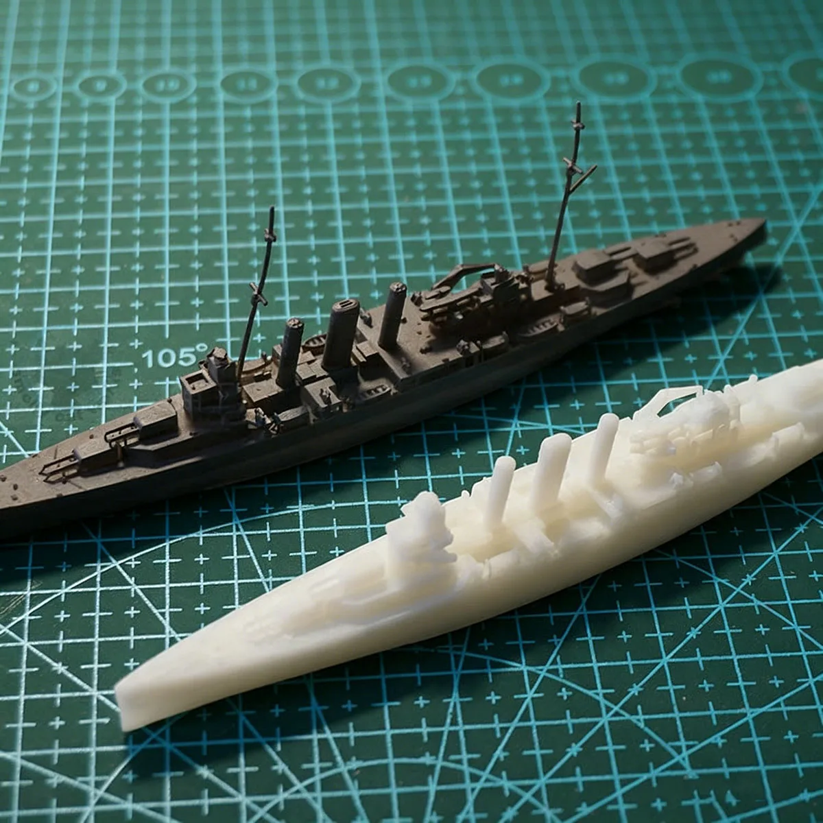 1/700 Resin Material Kent-class Heavy Cruiser Model 26.5cm 3D Printed Forming Ships Static Model Ship Toy Ornament Warship Model