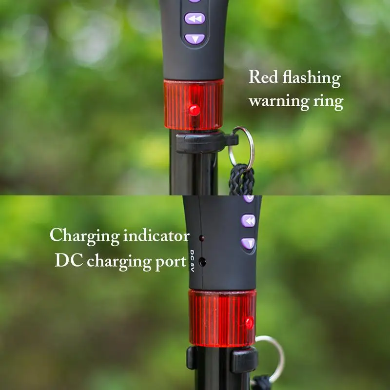 Travel Adjustable Folding Cane For Men Women With Alarm Led Light Radio And Cushionable Handle Suitable For Disabled And Elderly