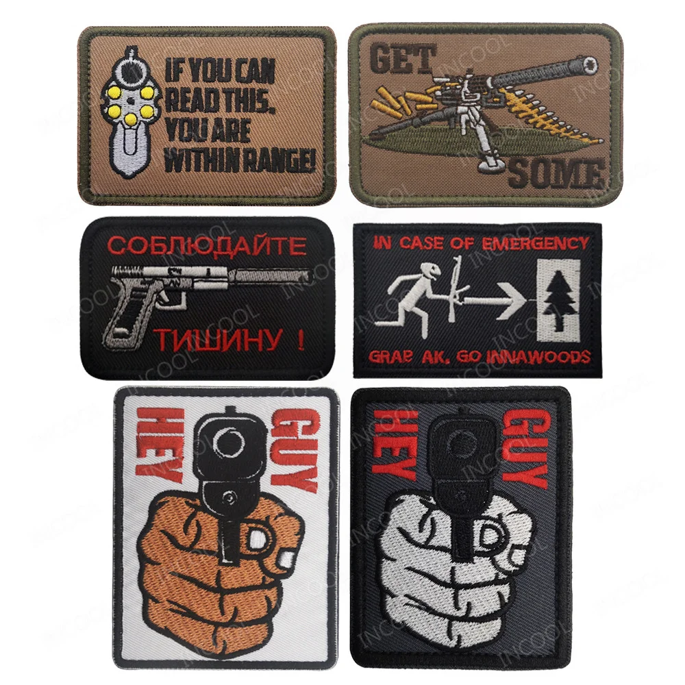 Sniper Get Some Tactical Combat Patch Badges Armband Hook Loop Appliqued Stripes Stickers Hook Loop Chevron