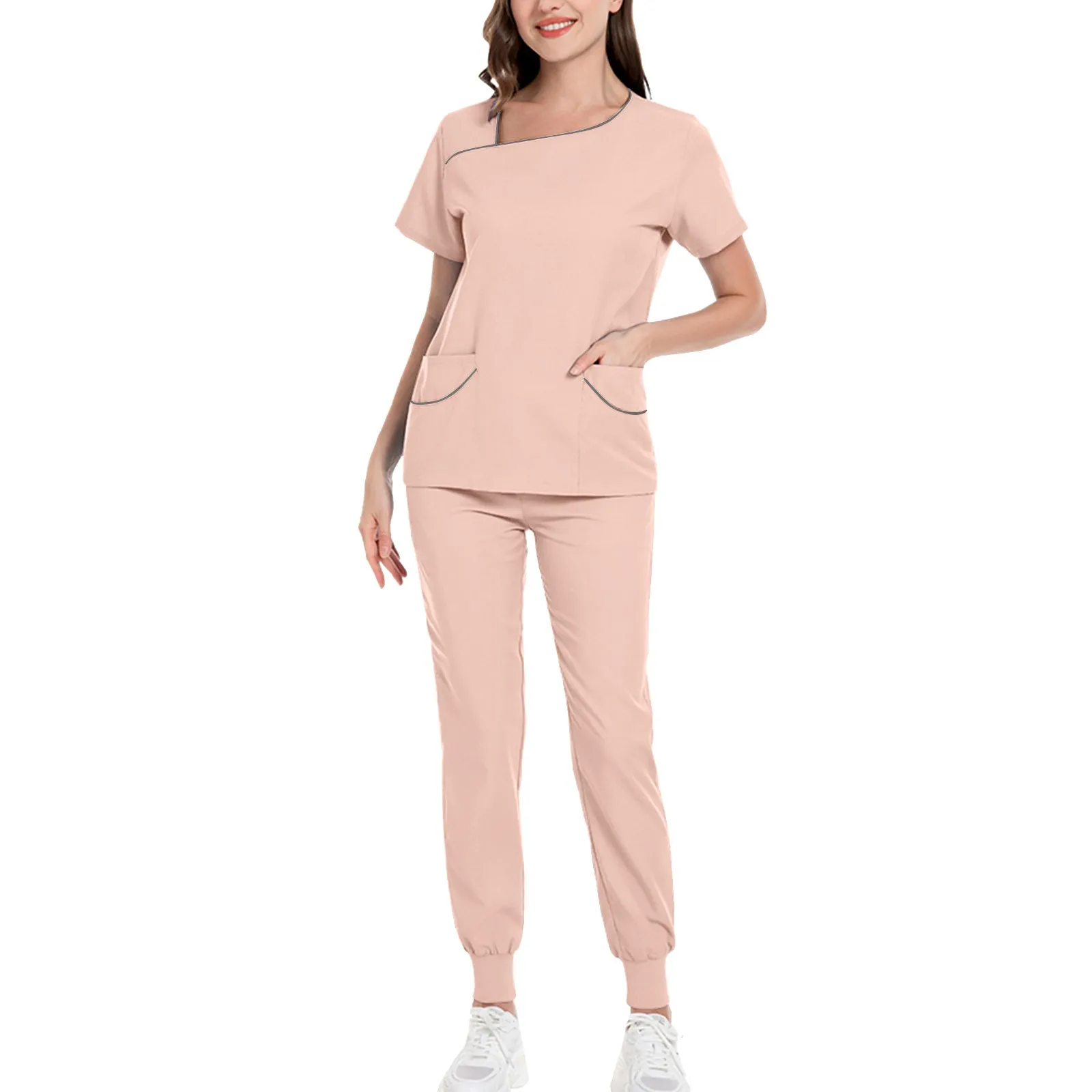 

Pet Grooming Care Workwear Nurse Medical Uniform Slim Thin Set Scrubs Operating Room Surgical Gown Short Sleeve Elastic Pants