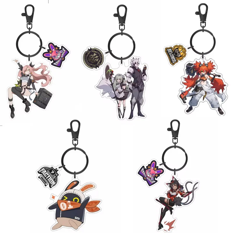 Nuevo juego popular Zenless Zone Zero Nicole Demara Billy Kid Von Lycaon llaveros Nekomiya Mana doble colgante llavero de coche regalo para seguidores