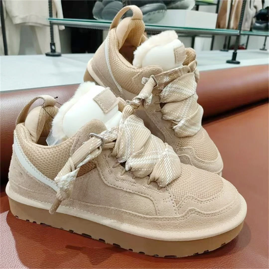 Hot Sale Winter Women's Fluffy Snow Boots Outdoor Warm Plush Cotton Shoes Couple Casual Platform Shoes Trainers Walking Sneakers