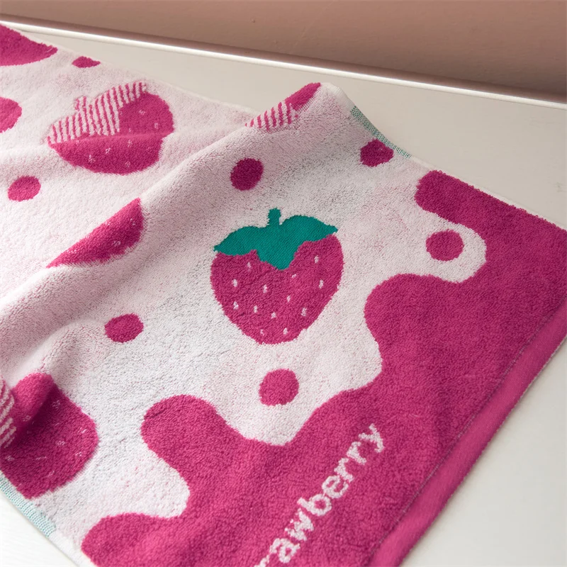 Strawberry Soft Cotton Baby Bath Towel Cartoon Fruit Face Towel Kids Soft Absorbent Washcloth Grape Lemon Children Shower Towels