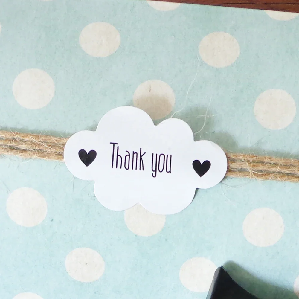 120PCS Clouds Thank You Stickers for Envelope Seal Labels Gift Packaging decor Birthday Party Scrapbooking Stationery Sticker