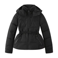 Women's Winter Hooded High Waist Padded Sport Parkas Coats with Belt Female Elegant Thick Warm Pockets Windproof Skiing Jackets 4