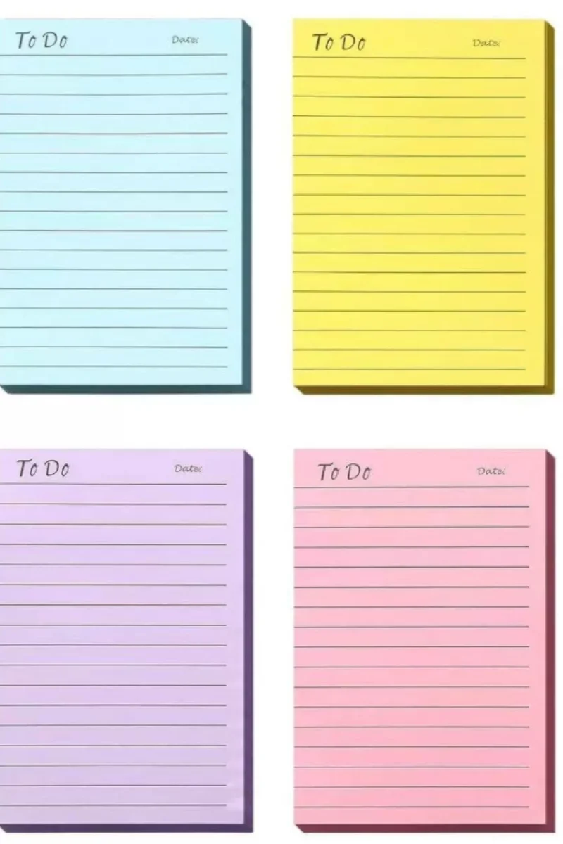 6pcs Morandi Color Notepad Schedule To Do List Sticky Notes Office Stickers Student Self-Adhesive Stickers Small Notebooks