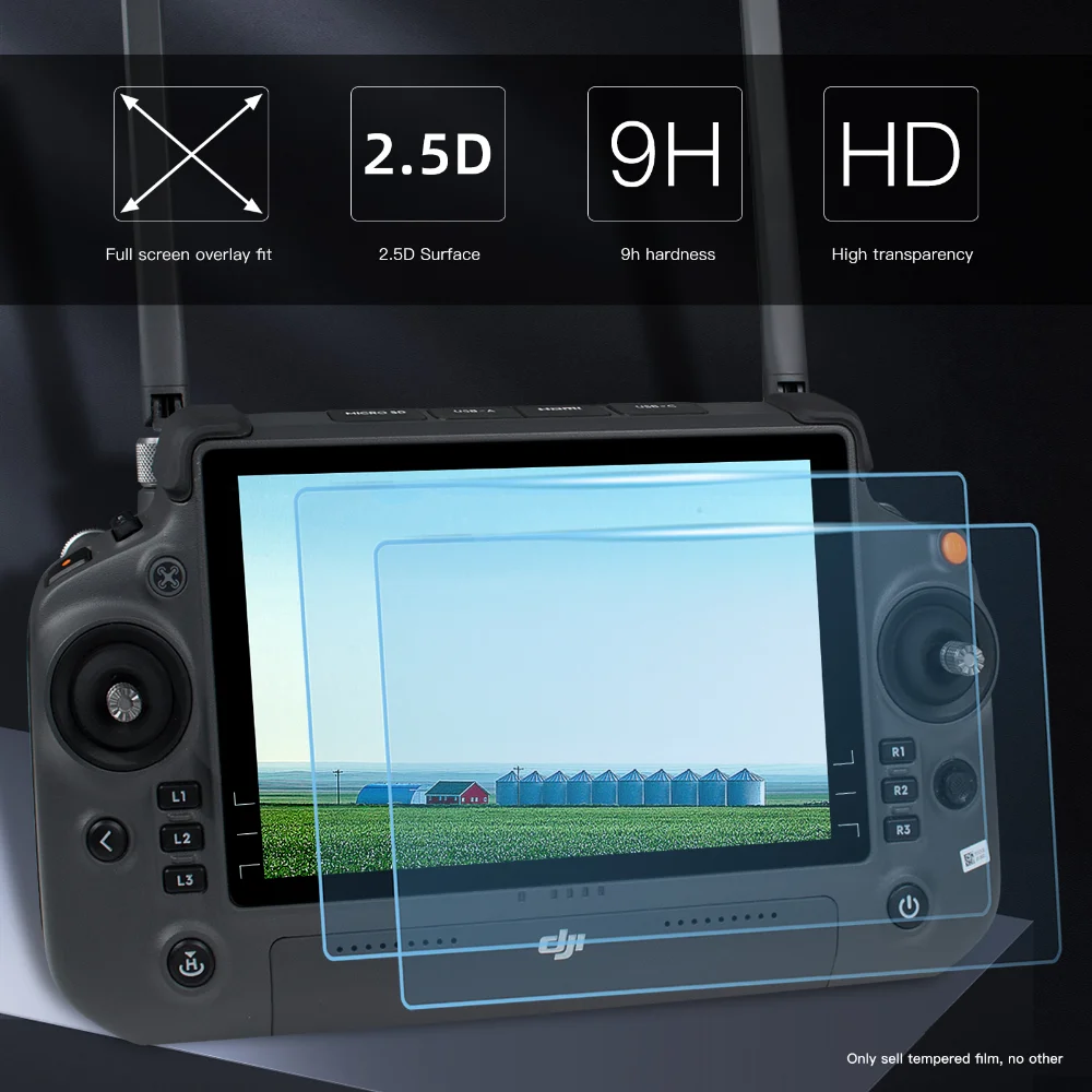 واقي شاشة من الزجاج المقسى لـ DJI RC Plus جهاز التحكم عن بعد T50 T25 T40 T20P M30 M30T ملحقات طائرة بدون طيار